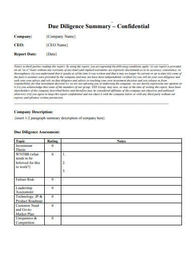 11 Investment Due Diligence Report Templates In Pdf Doc
