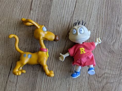 Vintage Nickelodeon 1997 Rugrats Spike Figure And Tommy Pickles Doll Set