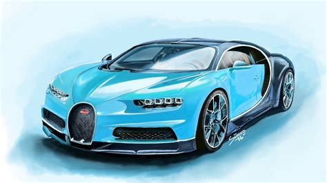 DRAWING THE BUGATTI CHIRON - YouTube