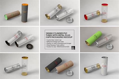 Download Cylinder 180mm Tube Packaging Mock Up By INC Design Studio | TheHungryJPEG.com