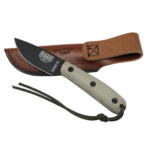 Esee 3hm Survival Fixed Blade Knife Brown Leather Sheath Esee Edge