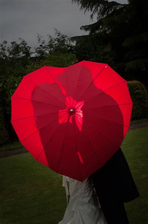 Ruby Red Heart Umbrella French Affair Hire