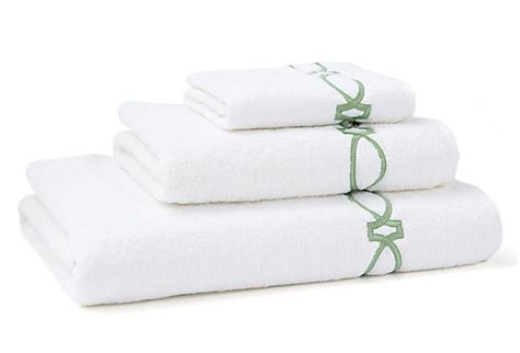 Loving These White Towels With A Green Embroidered Detail With Images