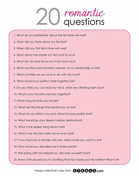 20 Romantic Questions Boyfriend Questions Romantic Questions