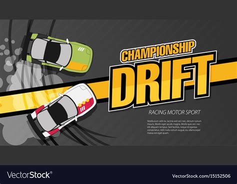 Top View Of A Drifting Cars Drift Banner For Web Vector Image