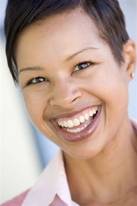 Head Shot Of Woman Smiling Stock Photo Image Of Pretty 5945260