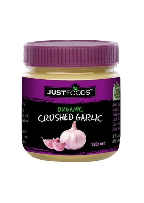 Just Foods Crushed Organic Garlic 185g Simply Organic Nz