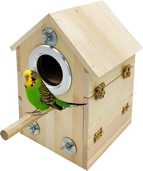 Hamiledyi Parakeet Nesting Box Birds Breeding Wooden Box Parrot Wood