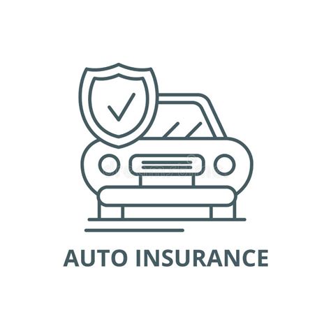 Auto Insurance Line Icon Vector Auto Insurance Outline Sign Concept