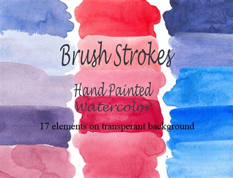 Watercolor Swasheshand Drawn Paint Watercolor Brush Stroke Etsy