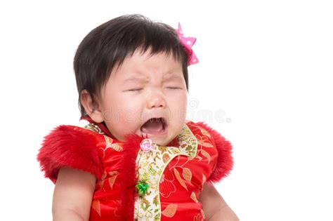 Chinese Baby Girl Crying Isolated Stock Photo Image Of Mouth China 38941510