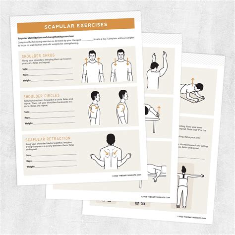 Scapular Exercises Adult And Pediatric Printable Resources For Speech