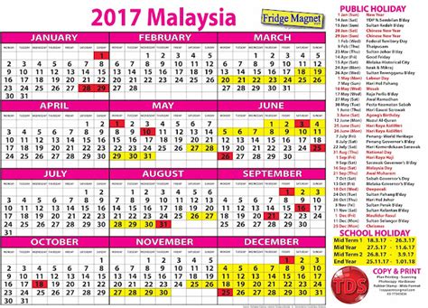 Public Holiday 2017 Malaysia Selangor Carl White
