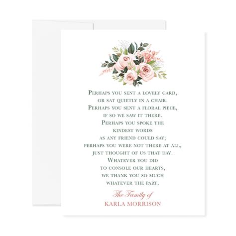 Buy Sympathy Acknowledgement Cards Personalized Funeral Thank You