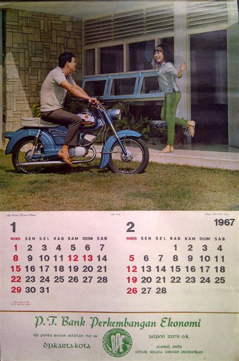 Koleksi Barang Djadoel Kalender Zundapp 1967