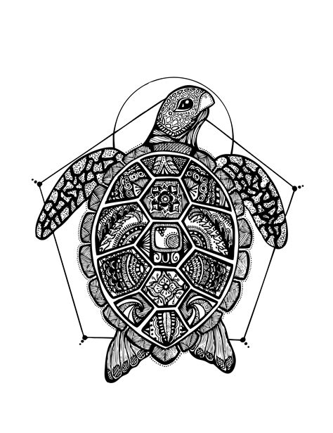 Zentangle Turtle Sharpie Art Mandala Intricate Drawing Nahual
