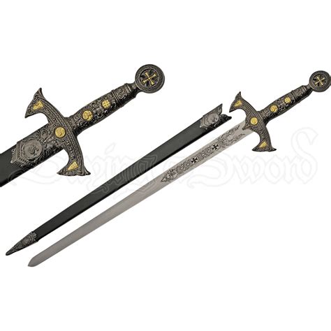Silver And Gold Knights Templar Sword Zs 926928 By Medieval Swords