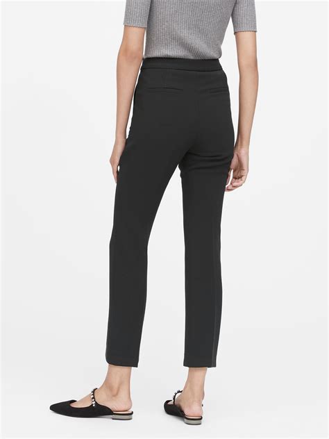 Banana Republic Petite High Rise Crop Flare Button Fly Pant In Black Lyst