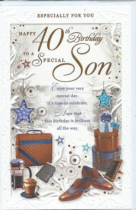 Son 40th Birthday Card ~ Quality Card Office Products