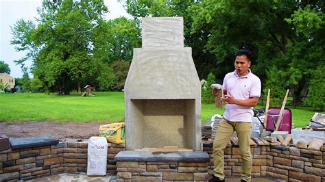 Outdoor Fireplace Construction Youtube