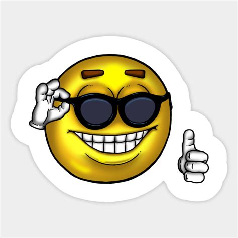 Sunglasses Thumbs Up Meme Emoji Sticker Teepublic