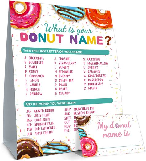 Mica Direct Whats Your Donut Name Game Game Sign India Ubuy