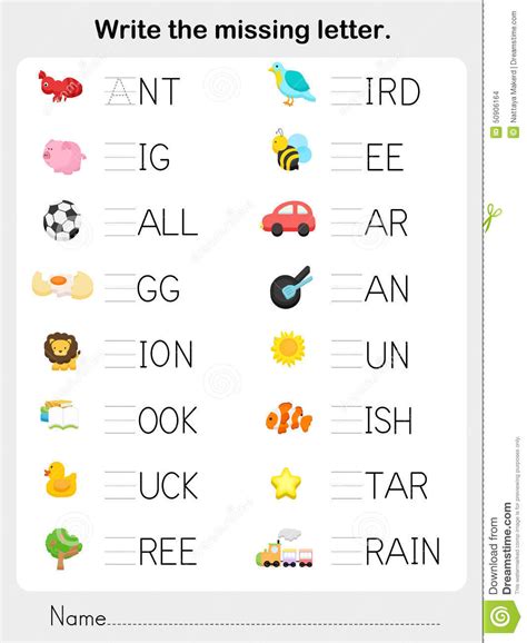 Fill In The Missing Letters In Words Printable Worksheets Printable