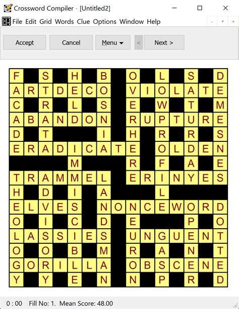 The crossword puzzle is shown on the left side of the screen, the right side being used for definitions. How to Create Your Own Crossword Puzzle