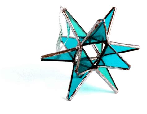 Aqua Moravian Star Stained Glass Star Wedding Decor Spring Etsy