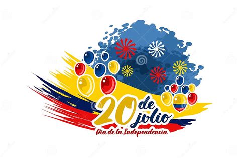 20 De Julio Día De La Independencia De Colombia Ilustración Del Vector