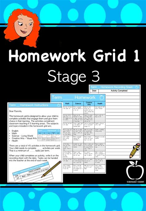 Homework Grid 1 For Stage 3 Casual Case Homework Grid Stage 3