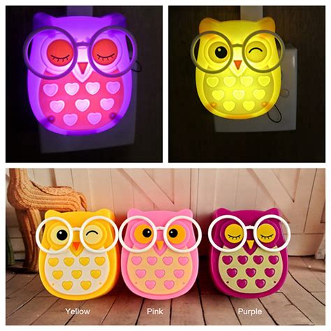 Owl Led Plug In Night Light For Kids Wall Lamp Take Good Care Children