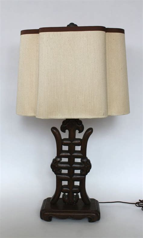 It's a bit weird looking and a bit more busy looking than i wanted but i learned a bit building it so japanese lamp table lamp contemporary lamp. Vintage Modern Asian Inspired Wood Lamp with by ...