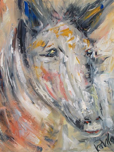 Original Abstract Horse Palette Knife Oil Painting Hand Etsy