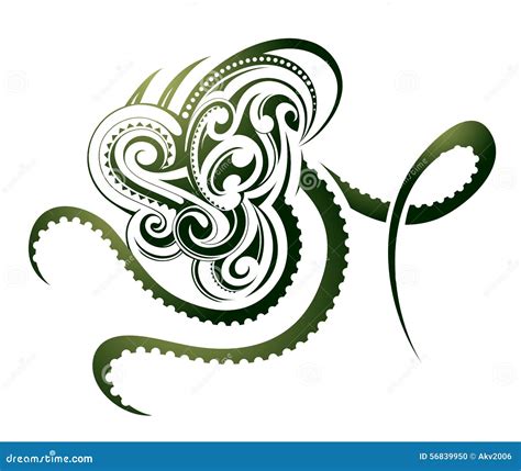 Octopus Tattoo Stock Vector Illustration Of Tattoo Maori 56839950