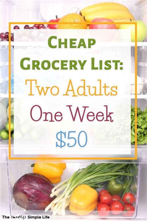 Save Money With A 50 Weekly Grocery List For Two