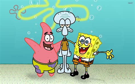 Spongebob Patrick And Squidward Dengan Gambar