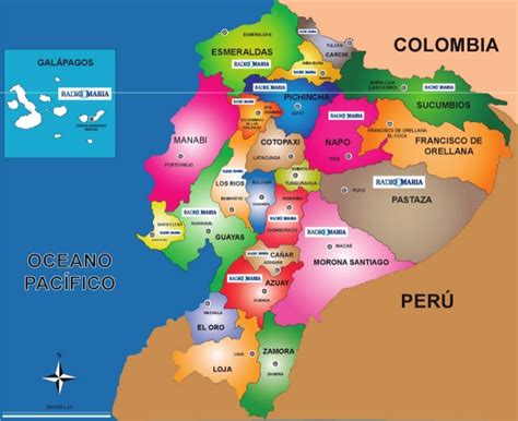 Mapa Del Ecuador Con Sus 24 Provincias Y Capitales