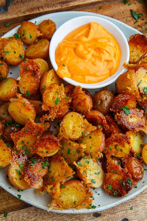 25g), baking soda, and potatoes and stir. Crispy Parmesan Roast Potatoes Recipe on Closet Cooking