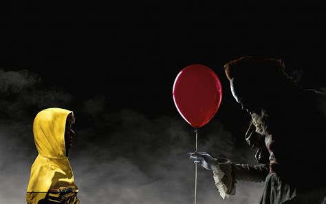 Hd Wallpaper Red Balloon Movie It 2017 Clown Horror Pennywise