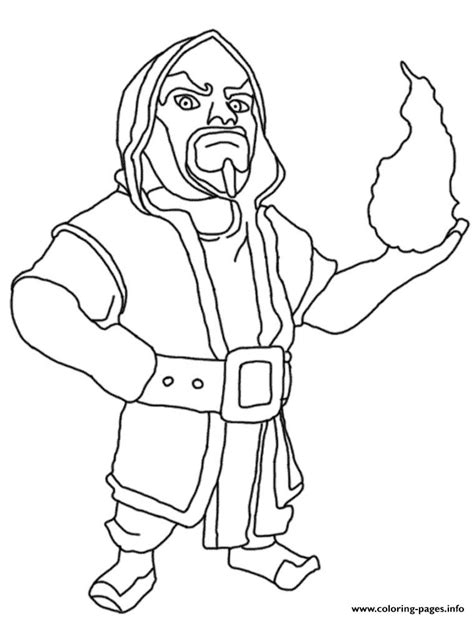 Wizard Clash Of Clans Coloring Page Printable