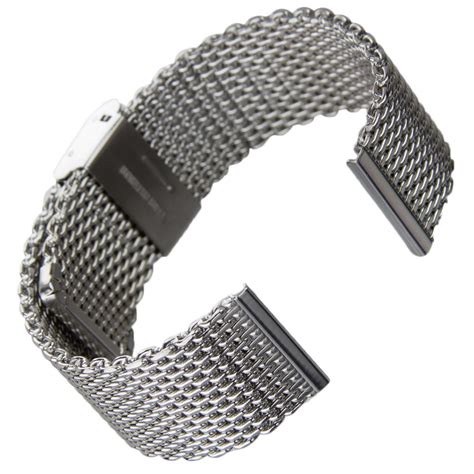 Milanese Mesh Stainless Steel Easy Adjustable Watch Strap 18 20 22mm