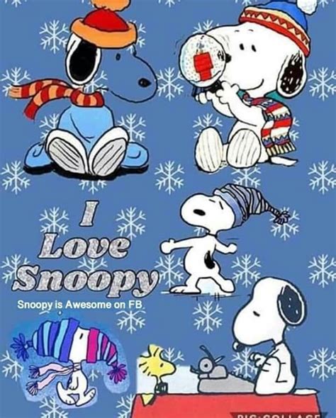 Snoopy Christmas Card With The Words I Love Snoopy
