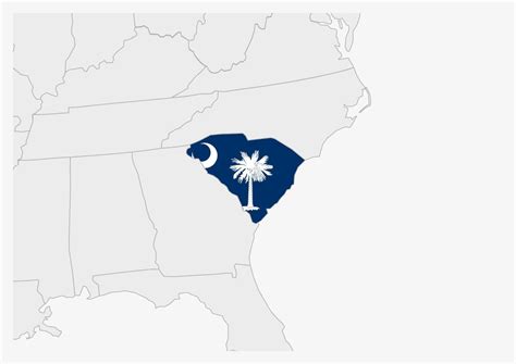 Us State South Carolina Map Highlighted In South Carolina Flag Colors