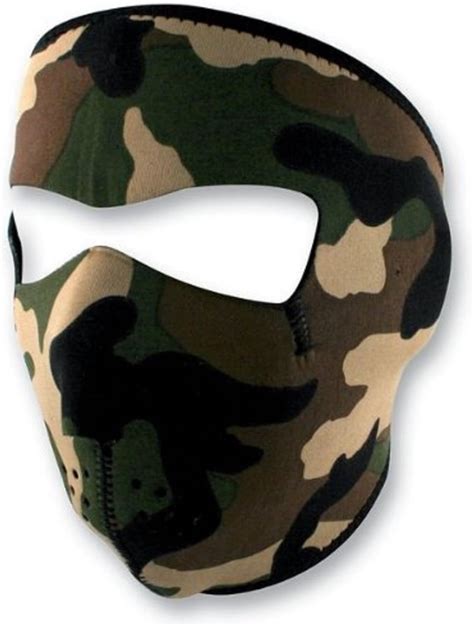 Zan Headgear Woodland Camo Full Face Neoprene Face Mask