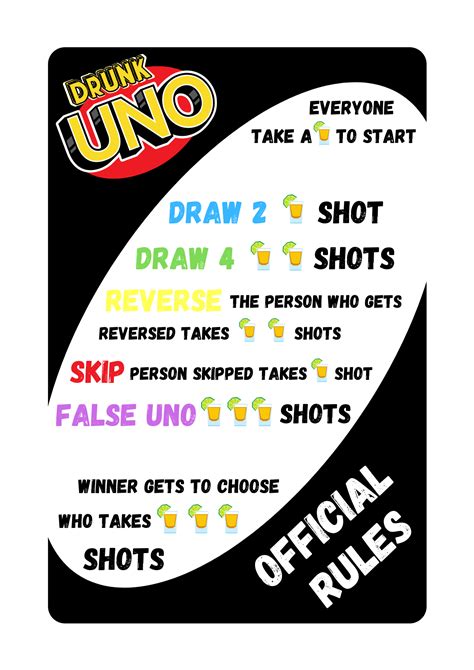 Drunk Uno Free Printable
