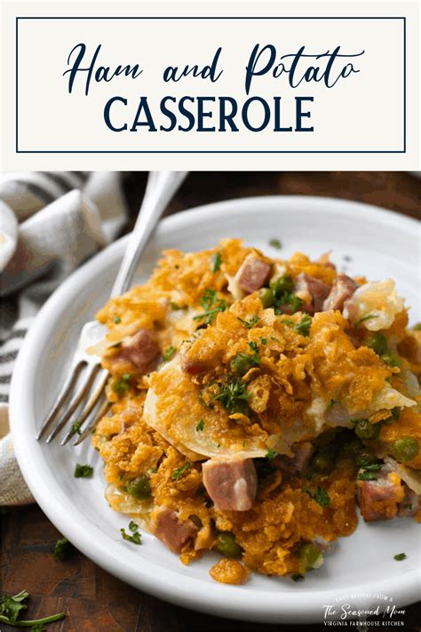An easy recipe for cheesy potato casserole! Layered Ham and Potato Casserole - The Seasoned Mom