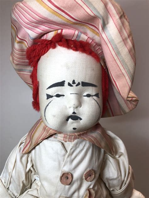 18” Vintage Antique 1940s Pierrot Clown Mime Cloth Doll Adorable Sf5 Ebay