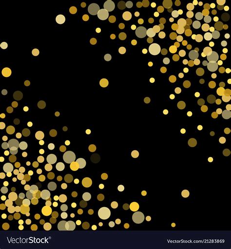 golden confetti on a black background royalty free vector