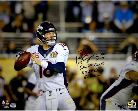 Peyton Manning Denver Broncos Autographed 16 X 20 Super Bowl 50